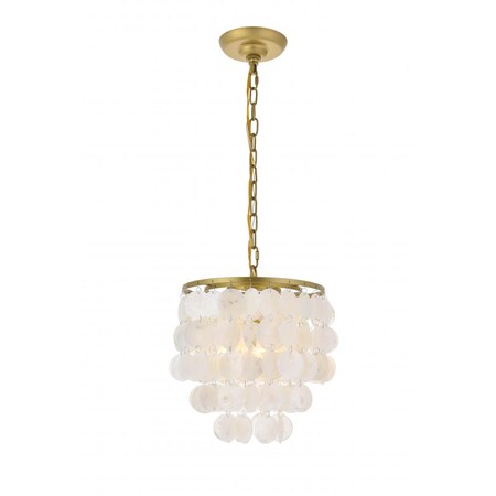 Elegant Lighting Selene 1 light Brass Pendant LD5050D10BR